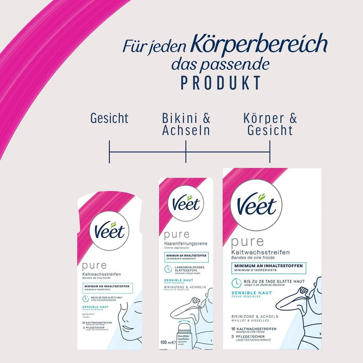 Veet PURE Haarentfernungscreme - Haarentfernung für Körper & Beine - 2 x 400 ml 400 ml (2er Pack), 4