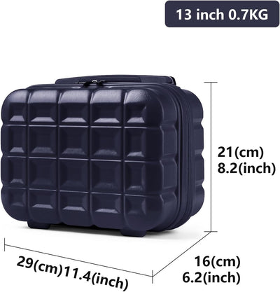 KONO Gepäck-Sets Kofferset 2 Teilig Mittelgross Koffer mit Beautycase (62cm+Kosmetikkoffer, Dunkelbl