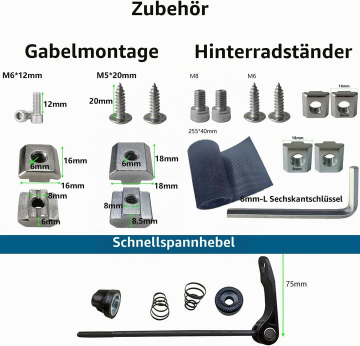 Blueshyhall Auto Fahrradhalterung, Autodach Fahrradträger, Fahrrad Gabelhalterung und Hinterrad Halt