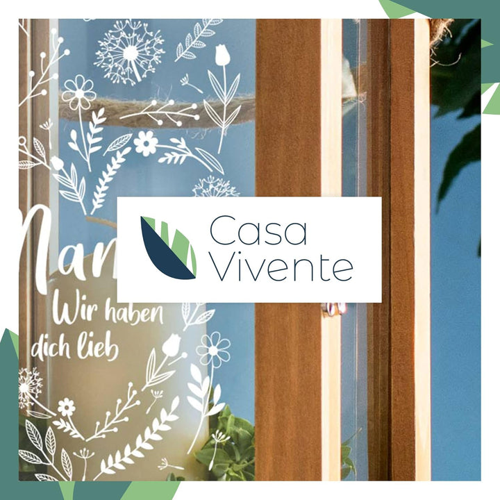 Casa Vivente Laterne aus Holz und Edelstahl mit Gravur für Mama, Ich Habe Dich lieb, Deko-Windlicht