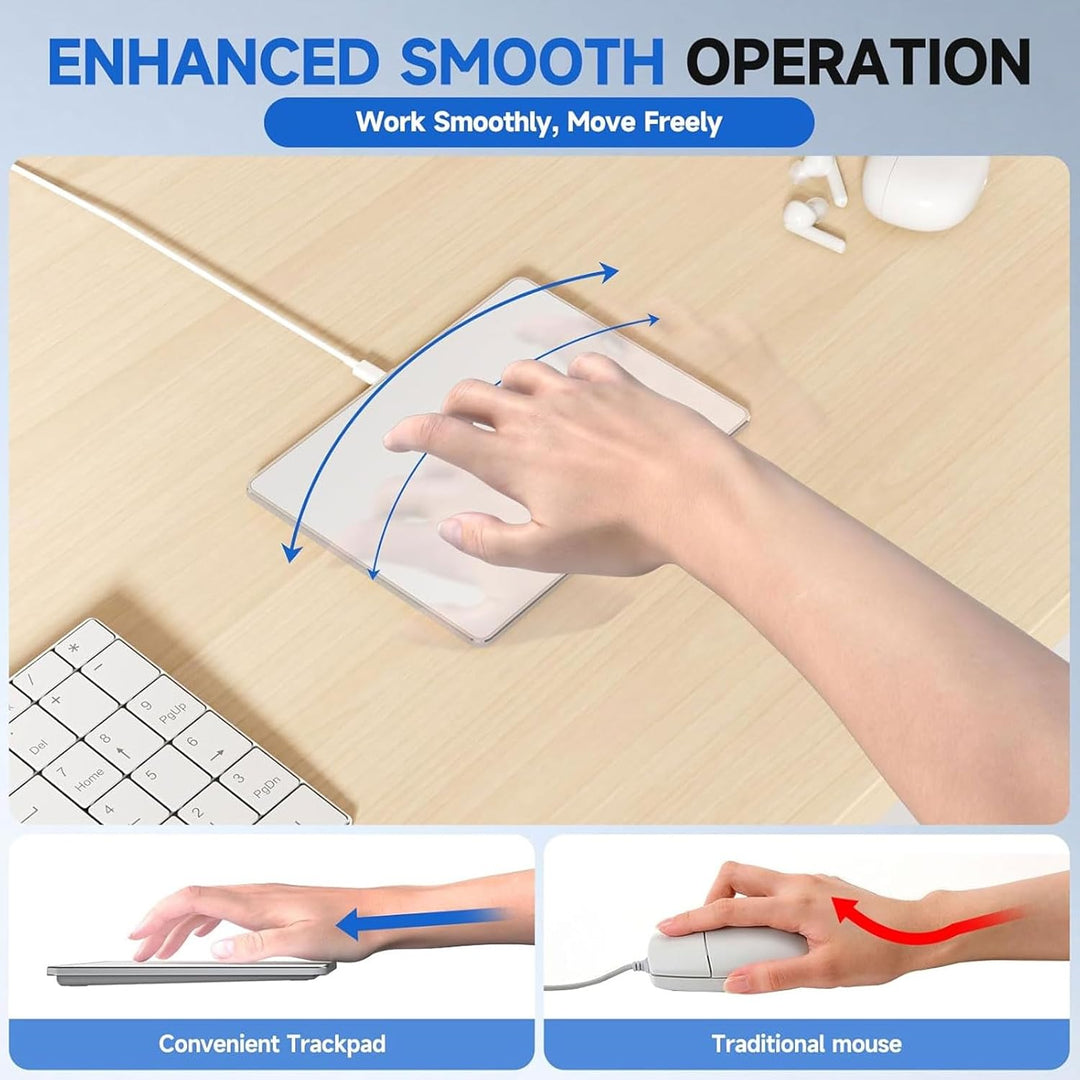USB-verkabeltes Trackpad, Grosse, Ultraschlanke, Tragbare Touchpad-Maus mit Multi-Gesten, für PC, Co