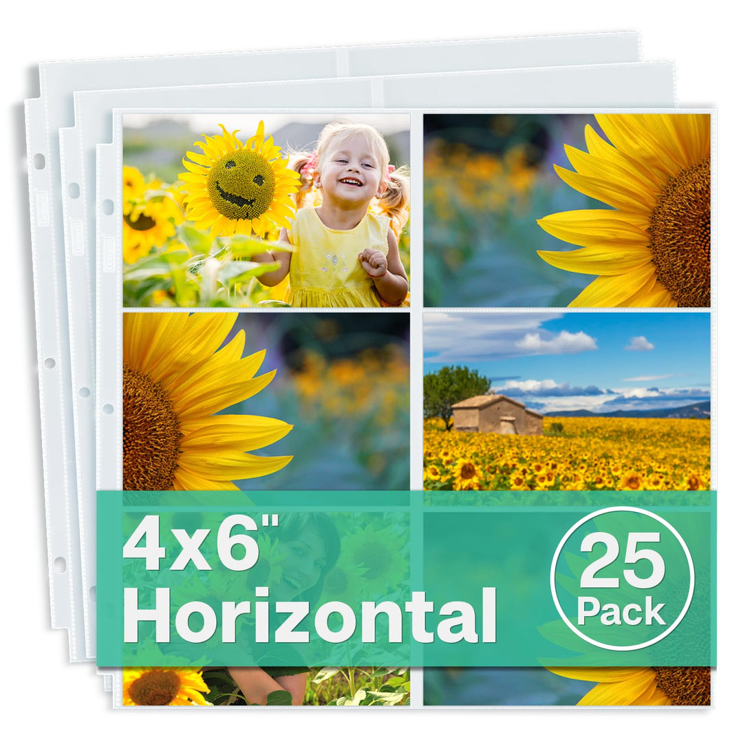 Dunwell Fotoalbum-Nachfüllseiten 30,5 x 30,5 cm – (10,2 x 15,2 cm Querformat, 25 Stück), für 300 Fot