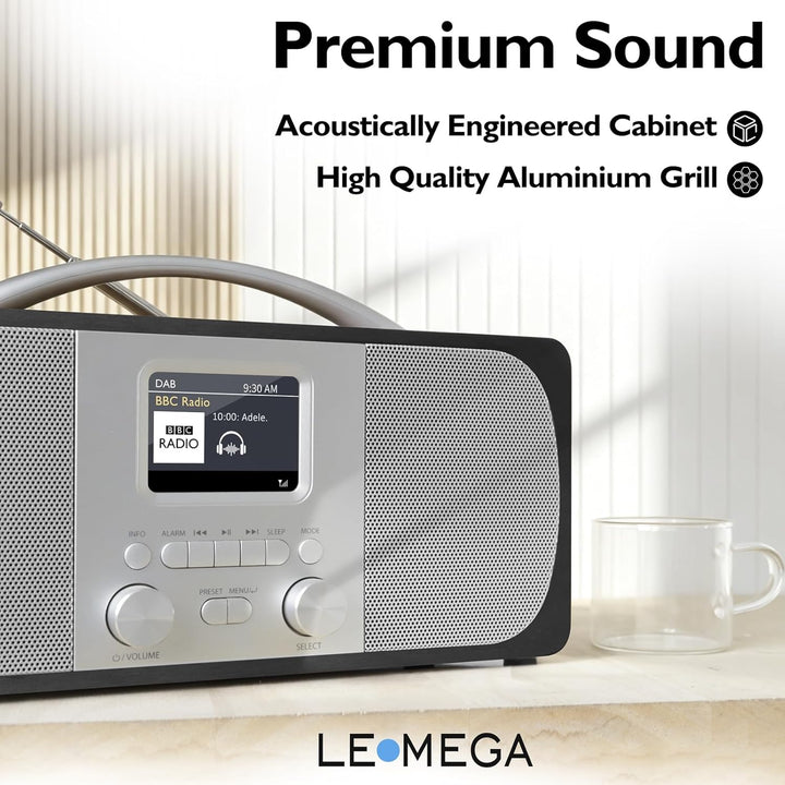 Tragbares DAB Radio | Digitalradios netz- und Batteriebetrieben | DAB Radiowecker | UKW-Radio,Blueto