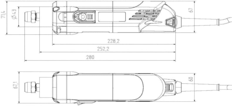 Fräsmotor AMB 1050 FME-1 DI / 1050 W / 5.000 25.000 1/min, Portalanbindung