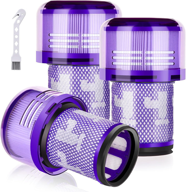 Leadaybetter 3 Stück Ersatzfilter Filter für Dyson V12 Detect Slim Absolute Staubsauger, Waschbar Er