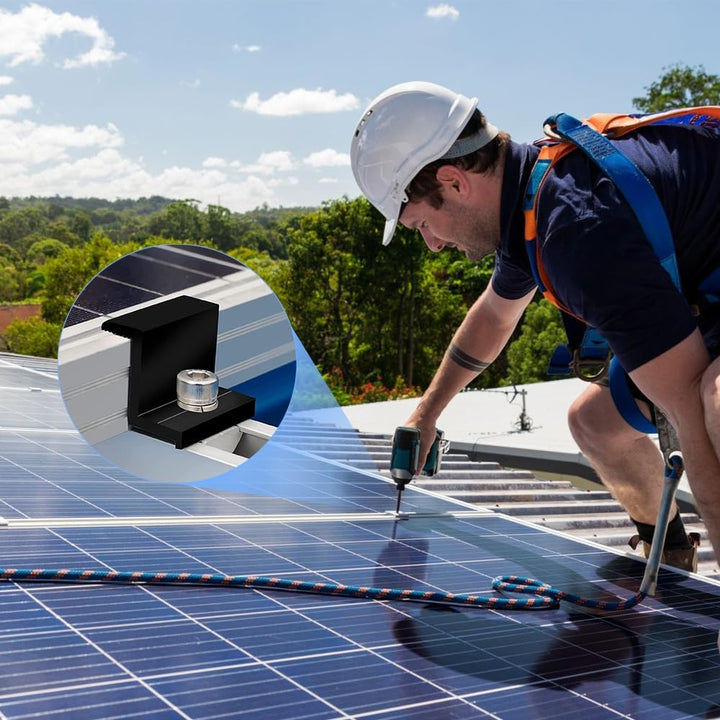 Solarmodul Halterung Kit,Flachdach PV Halterungen Kit, Alu Photovoltaik Montageschiene 300MM, für 35