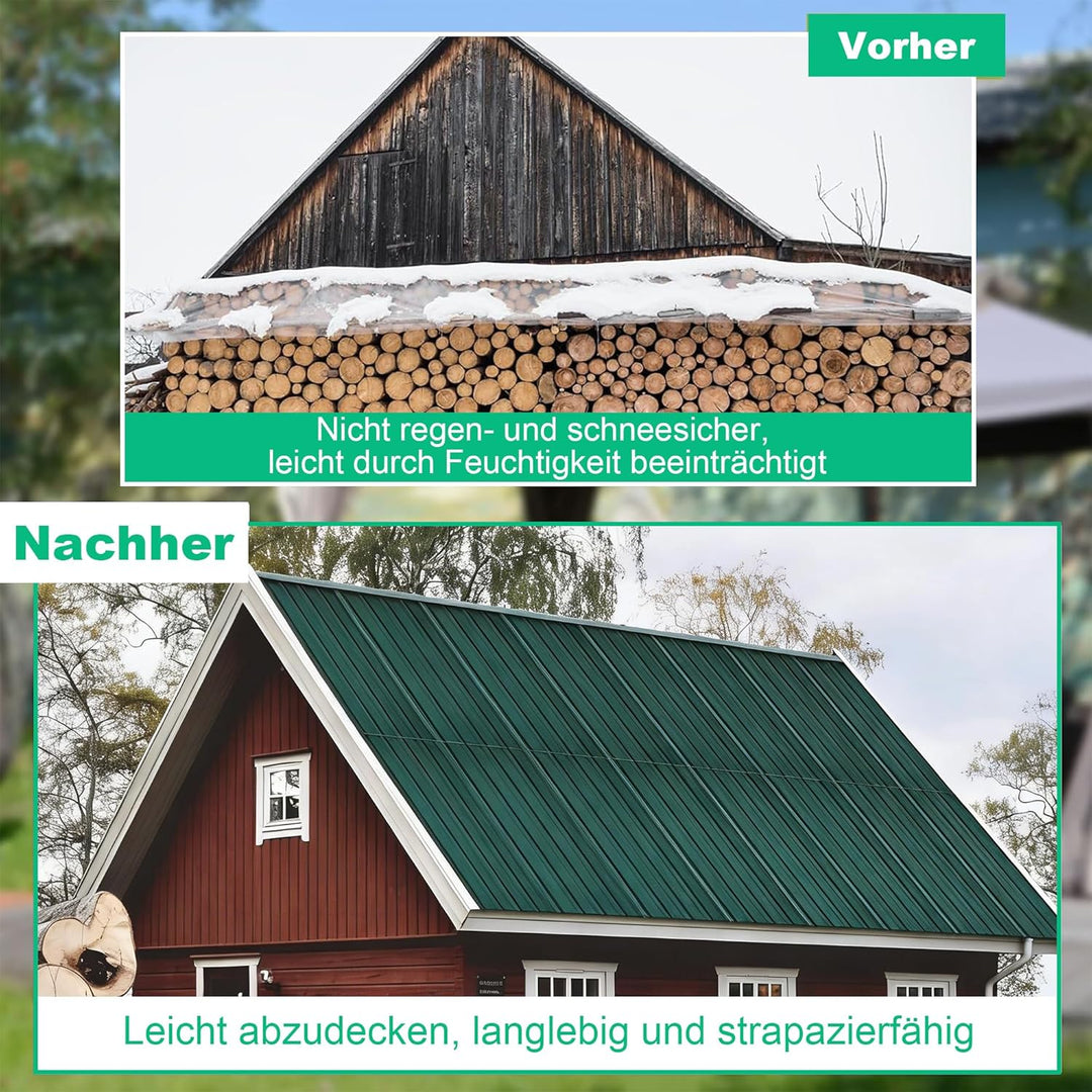 12x Trapezblech Dachplatten 115x45CM, Grün Verzinkter Stahl 0,25mm Profilblech für Dächer Carports G