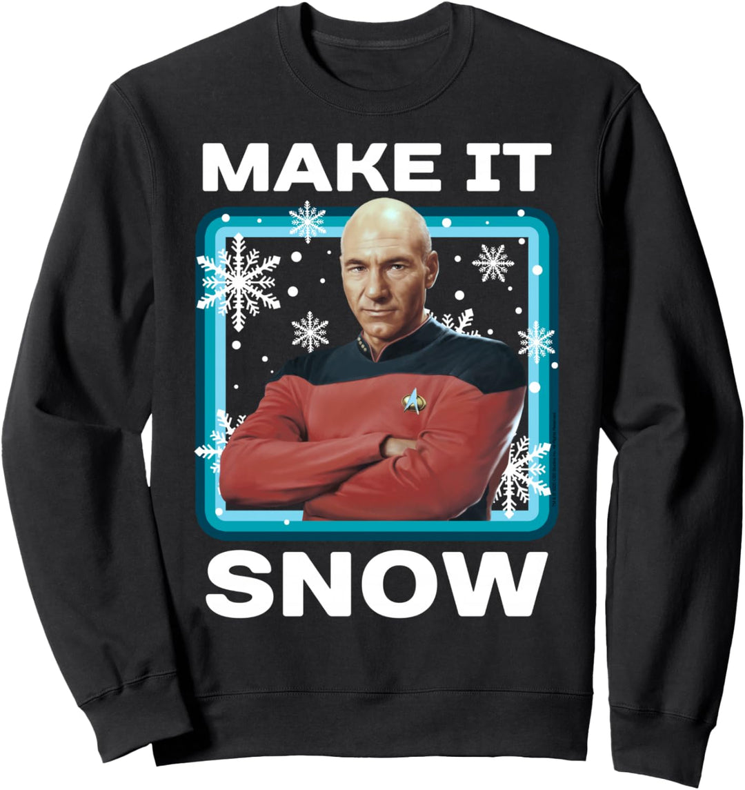Star Trek: The Next Generation Picard Make It Snow Portrait Sweatshirt