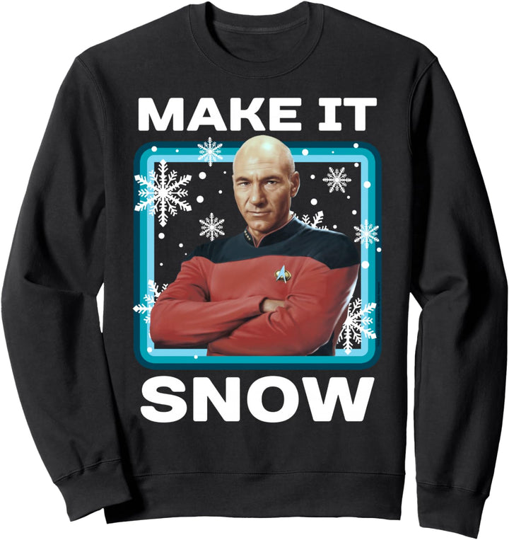Star Trek: The Next Generation Picard Make It Snow Portrait Sweatshirt