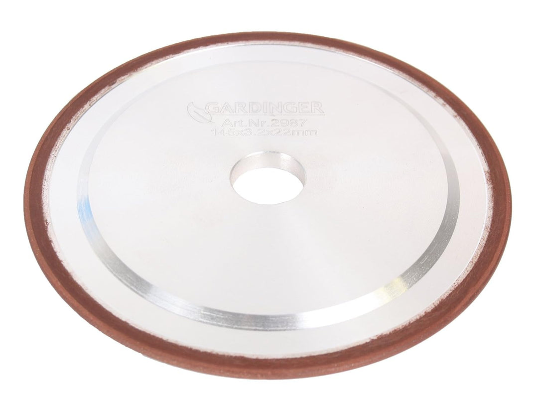 GARDINGER Diamant-Schleifscheibe für Sägekettenschärfgeräte 145 x 3,2 x 22 mm (Diamantscheibe Schlei