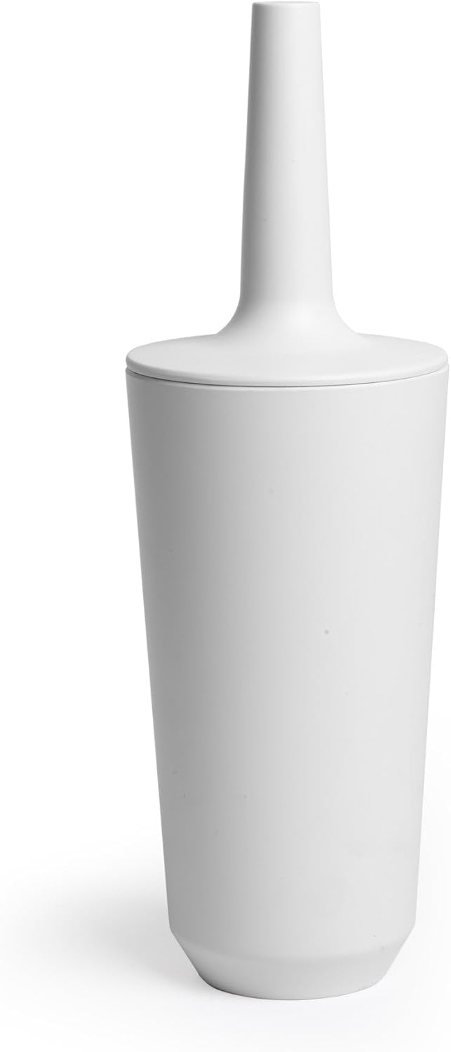 Umbra 1004478-660 Corsa Toilet Brush, WC-Büstenhalter aus Keramik, Weiss Toilettenbürstenhalter Weis