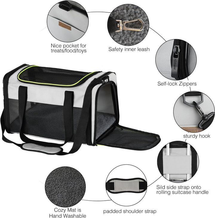Akinerri Transportbox für Haustiere, mit weichen Seiten, faltbar, für mittelgrosse Welpen und Katzen