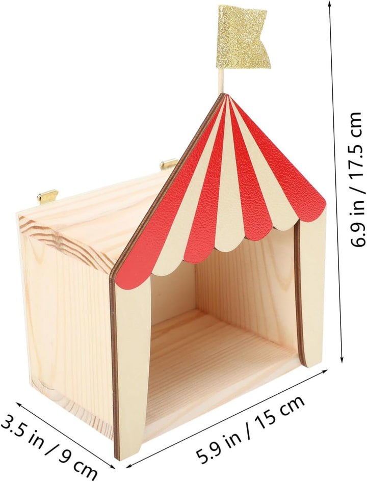 Ciieeo Zirkus Chalet Zirkus Hütte Ornament Holz Zirkus Hütte Zirkus Ornament Deko Kinderzimmer Dekor