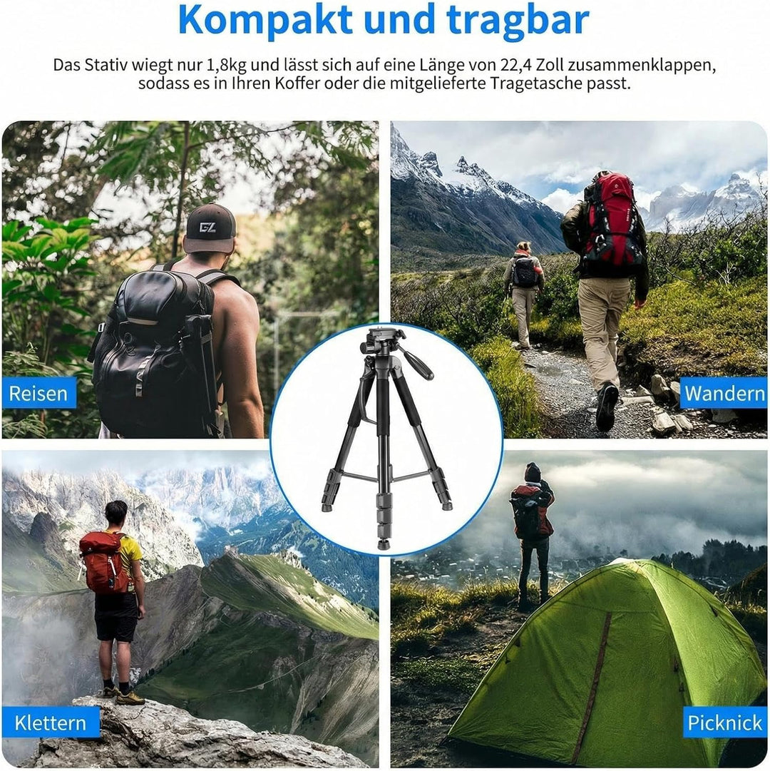 NEEWER 2 in 1 Kamera Stativ und Einbeinstativ, 177cm tragbares Reisestativ aus Aluminiumlegierung mi