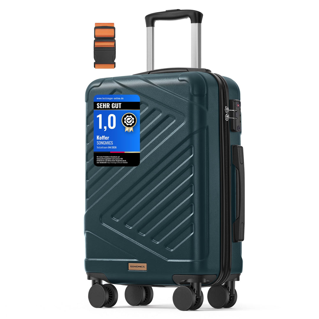 SONGMICS Koffer, Reisekoffer, Hartschalenkoffer mit TSA-Schloss, Koffergurt, ABS-Trolley, 4 Zwilling