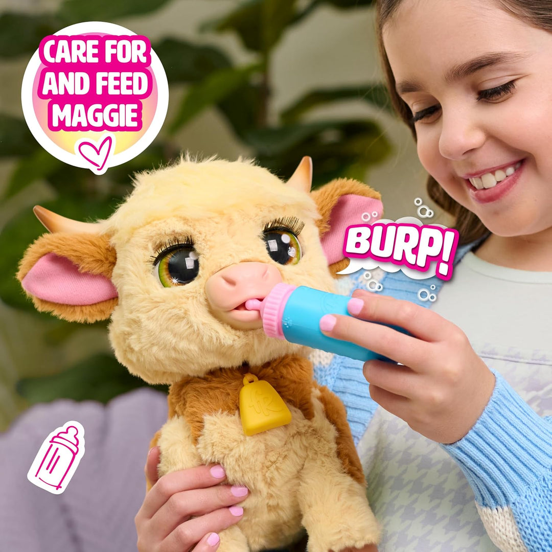 Just Play furReal Maggie, die Kuh, Funktionsplüschtier, interaktives Spielzeug, 50+ Geräusche und Re