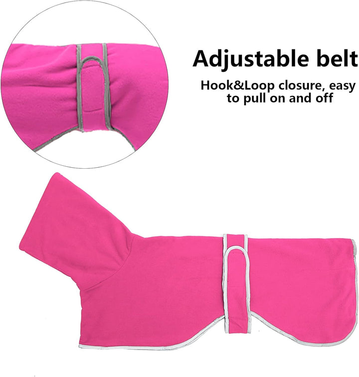 Morezi Winter Hundemantel mit reflektierender Leiste, weiches Polyester-Fleece, verstellbares Band,