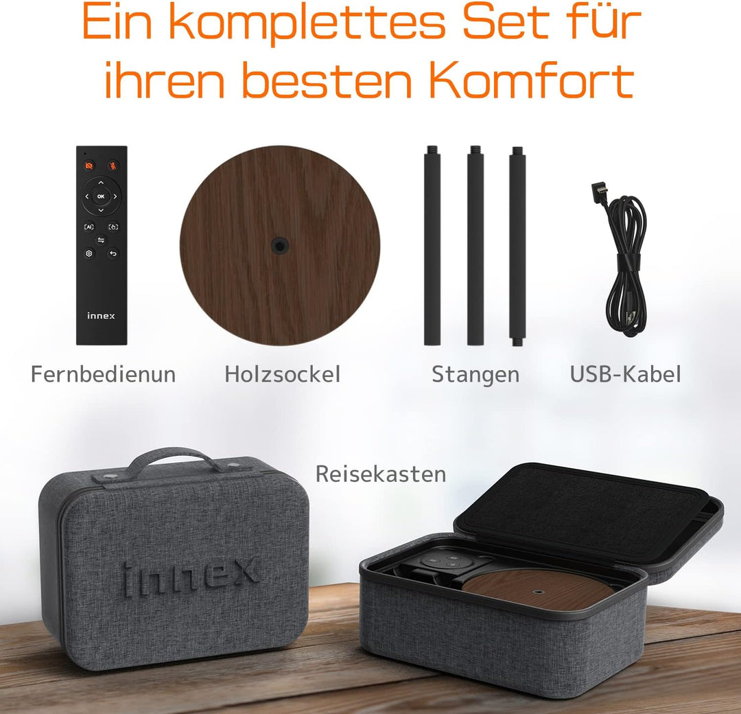 Innex Cube 4K 360-Grad-Videokonferenzkamera mit Mehreren KI-Modi, Zwei omnidirektionalen Mikrofonen,