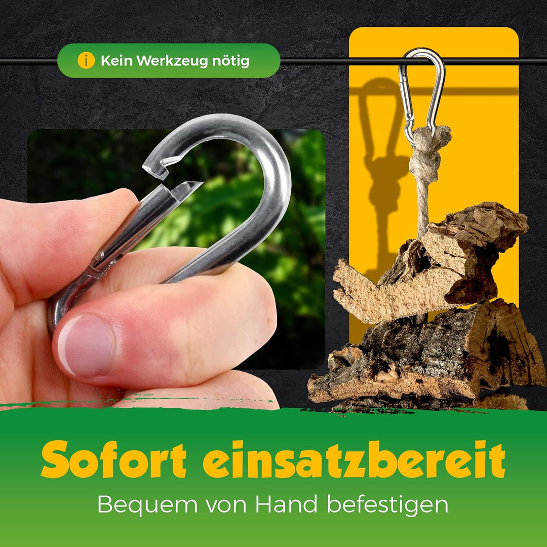 Kette zum Knabbern aus Korkrinde | 60cm | Spielzeug für Vögel | Naturmaterial Kork