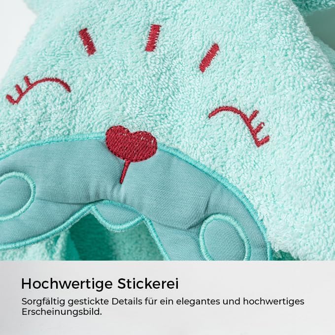 Baby Bademantel mit süssem Giraffenmotiv – Kapuzenbademantel aus 100% Baumwolle – Weich, saugfähig &