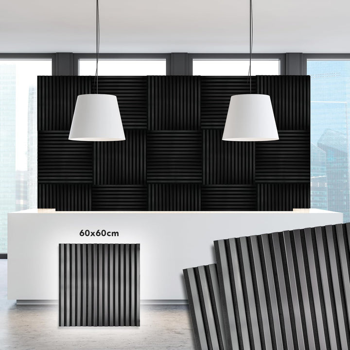 KAISER plastic® Akustikpaneele | Farbe: schwarz | Wandpaneele in verschiedenen Formaten | Deko Wohnz