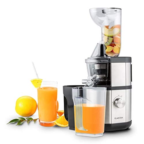 Klarstein Fruitberry, Entsafter, vertikale Saftpresse, extrem feine Edelstahl-Mikrosieb, Slow Juicer