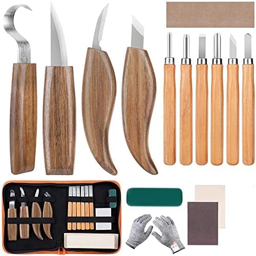 Holz-Schnitzwerkzeug Set, 15PCS Holz Schnitzmesser, Holz Schnitzen Set, Carving DIY Schnitzset mit S