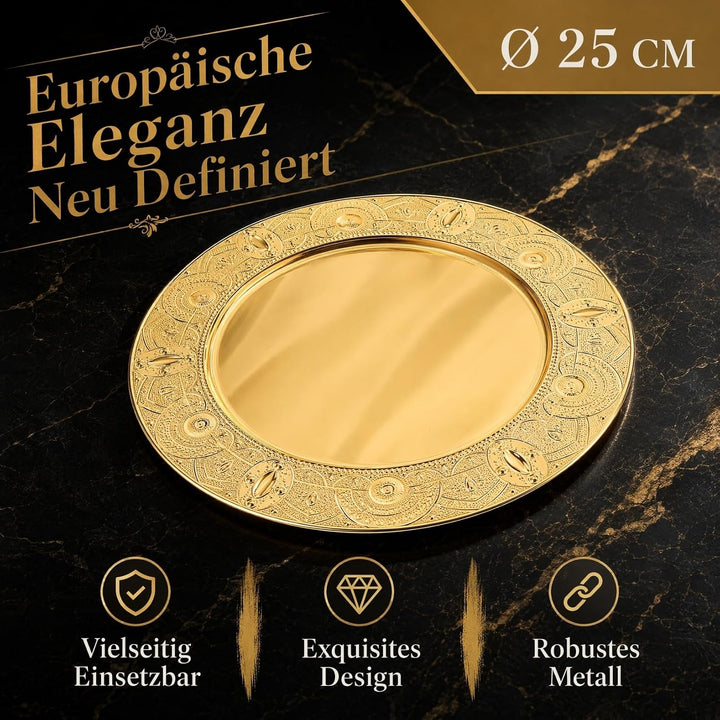 Runder Metallteller Elegantes Serviertablett Für Obst Und Snacks Vielseitig Einsetzbar Im Wohn Und G