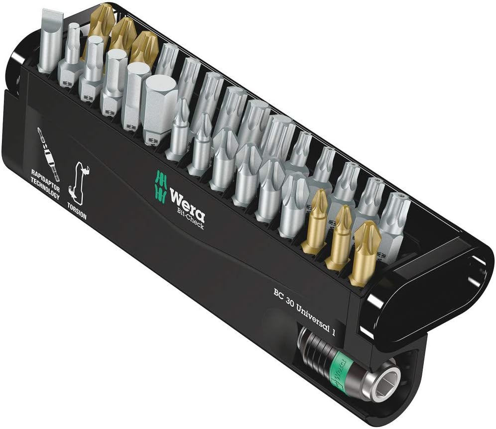 Wera Kraftform Kompakt 20 mit Tasche, 7-teilig, 05051021001 & Bit-Sortiment, Bit-Check 30 Universal