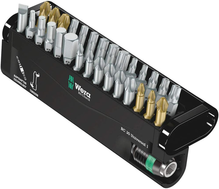 Wera Kraftform Kompakt 20 mit Tasche, 7-teilig, 05051021001 & Bit-Sortiment, Bit-Check 30 Universal
