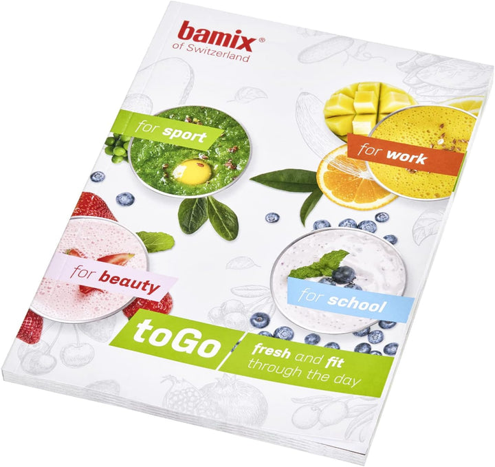 bamix Stabmixer Set M200 toGO inkl. Multifunktionsmesser, 4 Aufsätze, Isolierbecher, Smoothies Rezep