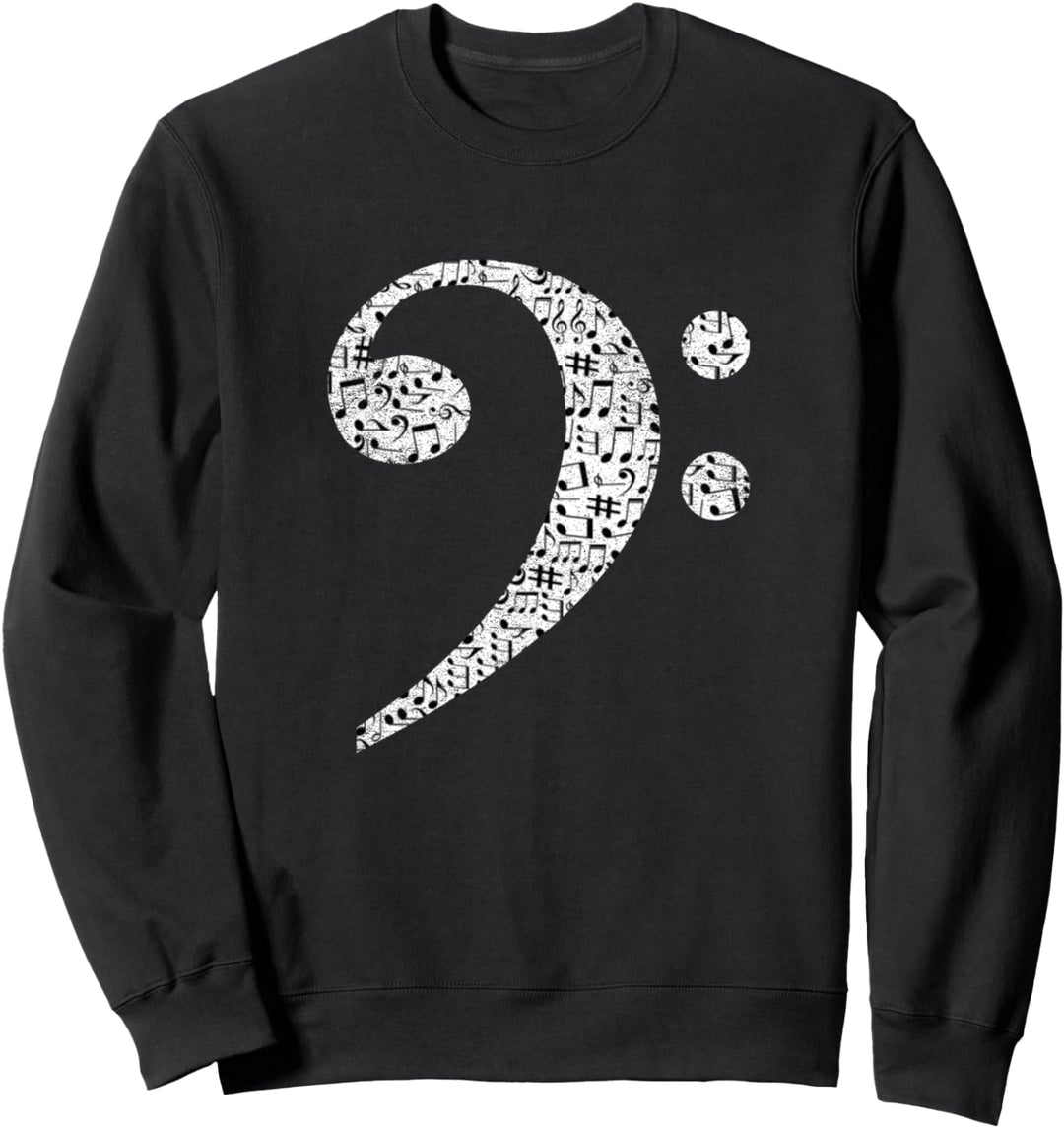 Bass-Schlüssel Bassist Musiknoten Sweatshirt