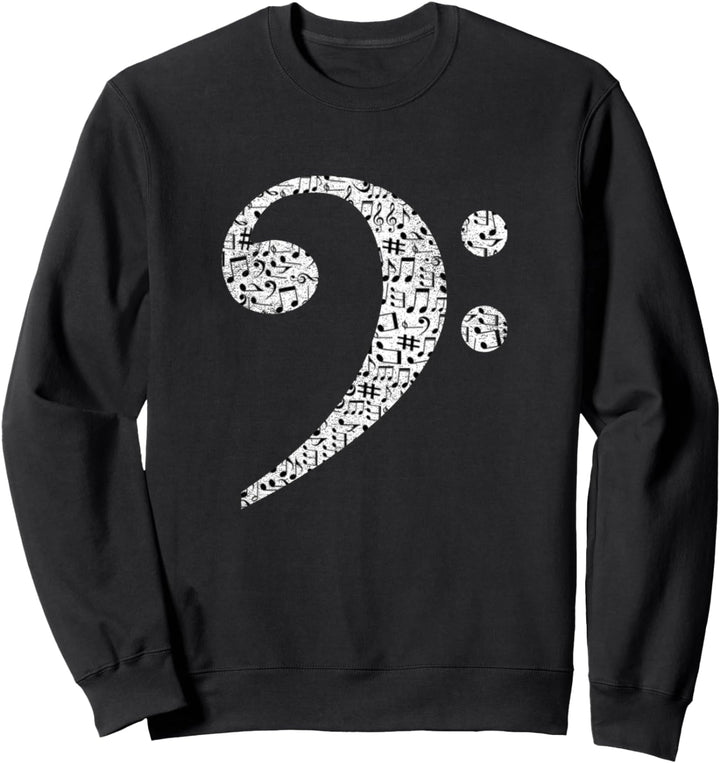 Bass-Schlüssel Bassist Musiknoten Sweatshirt