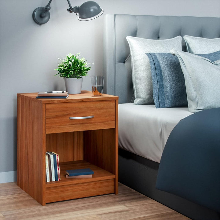 Casaria® Nachttisch Kirschholz 50x40x35cm mit Schublade Holz Modern 50cm Komforthöhe Boxspringbett S