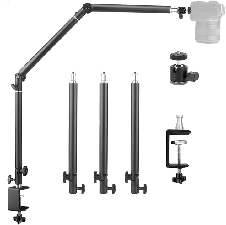 JEBUTU MS05 Overhead Stativ Kamera Tischstativ, 37.5-104.5cm Verstellbar Kamera Tischstativ für Kame