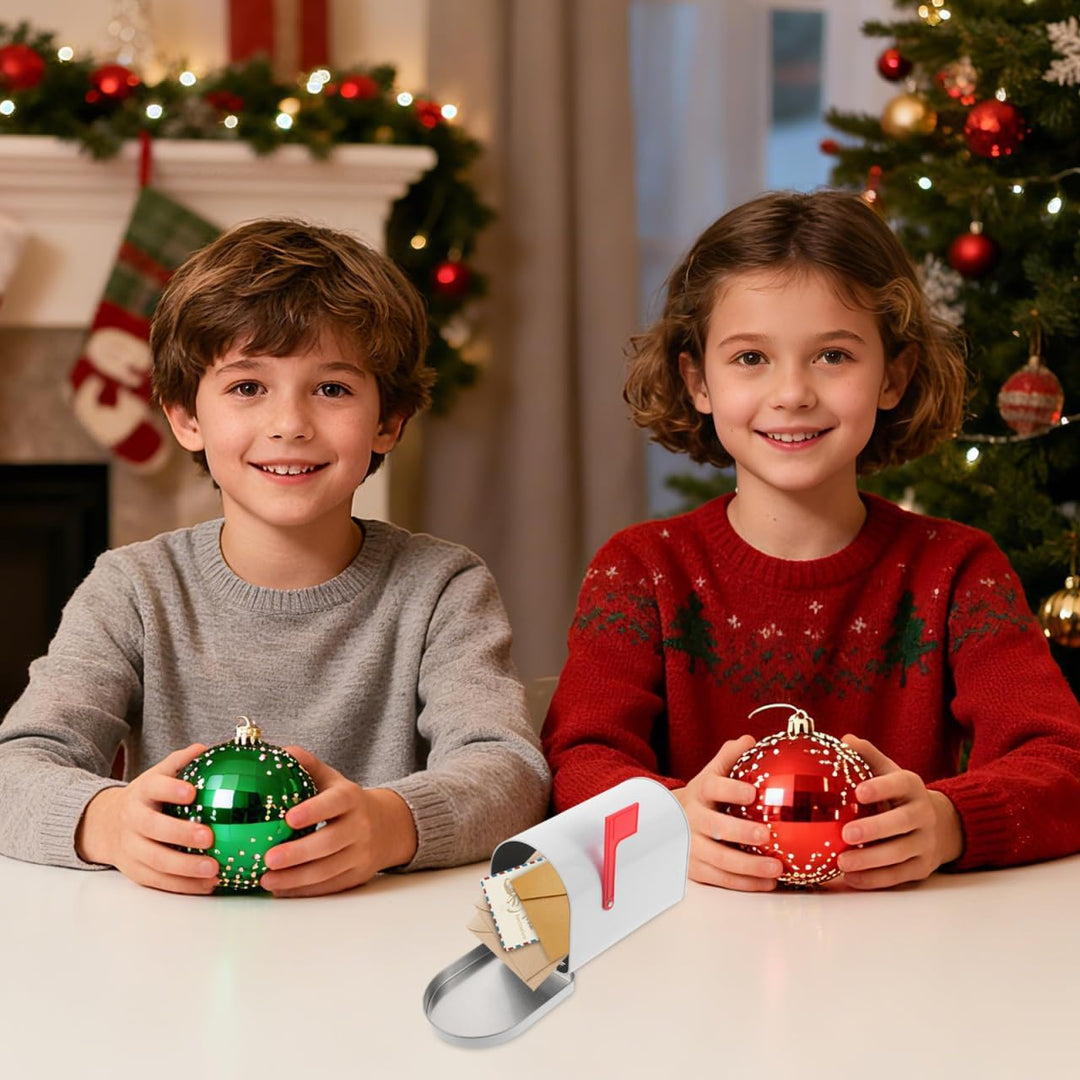 Gadpiparty Zinnplattenspeicherbox für DIY Weihnachtsbriefkasten mit Signalflaggen Dekorative Aufbewa