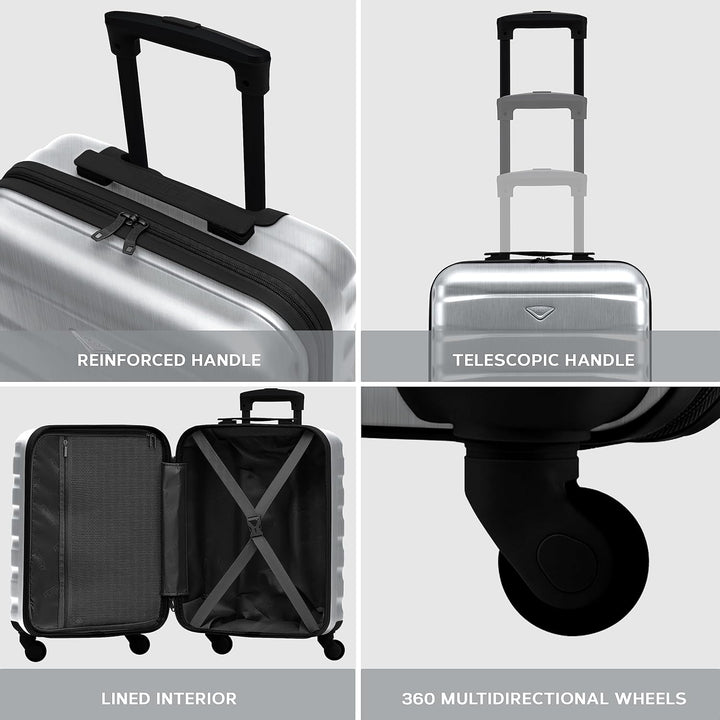 Flight Knight Leichte 4-Rad-ABS-Hartschalenkoffer Handgepack, zugelassen fur uber 60 Fluggesellschaf
