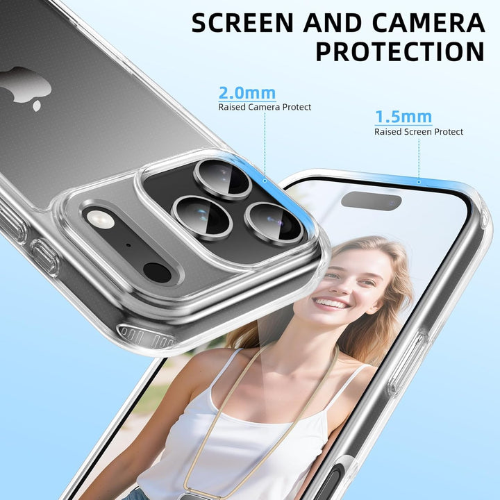 GOODVISH Handykette für iPhone 17 Pro Hülle mit Band, Kameraschutz und Bildschirmschutz, Necklace Ha