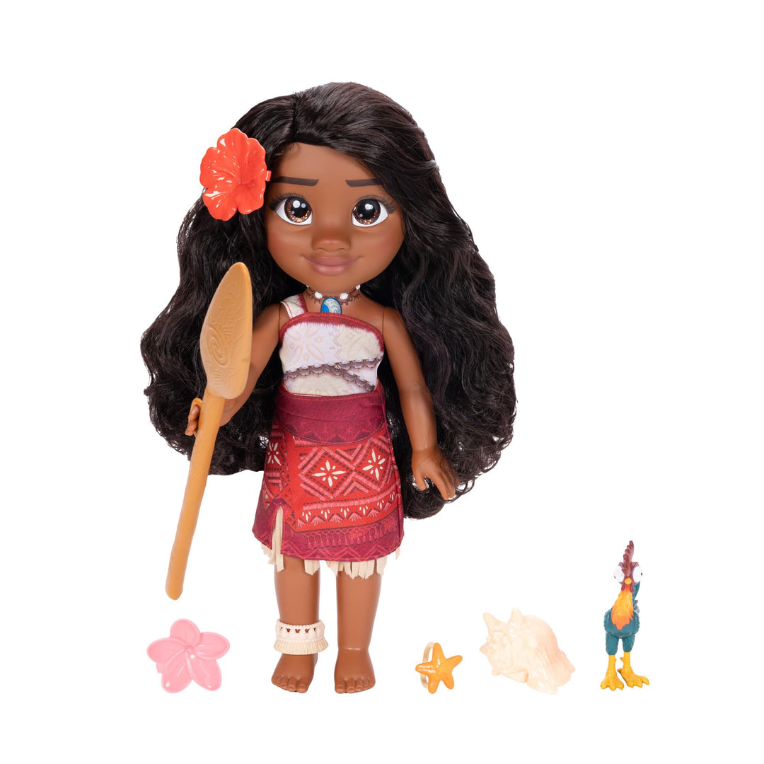 Disney - Vaiana 2 – Singende Puppe Vaiana, beweglich - Grösse 35 cm – polynesisches Outfit – Frisier