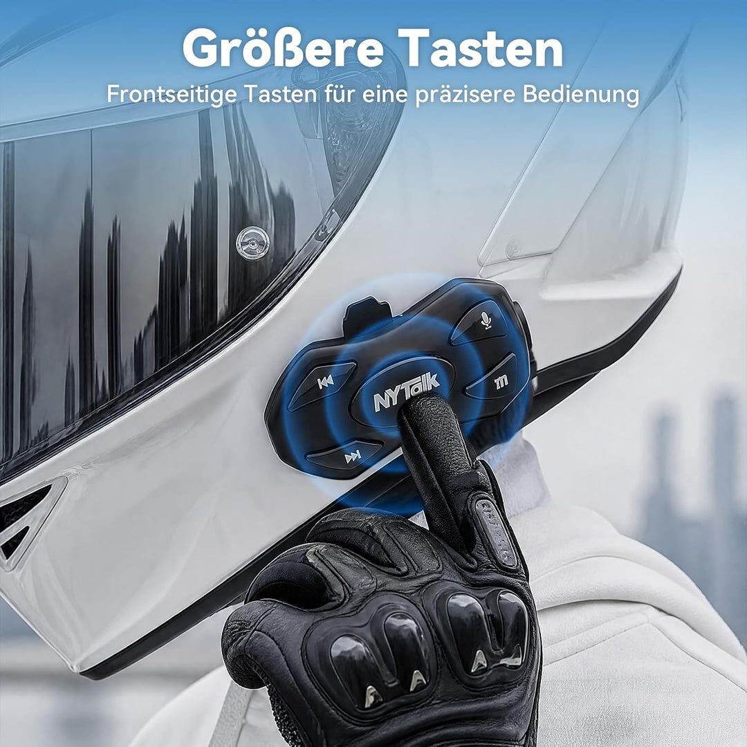 N2 Motorrad Intercom Bluetooth 5.4, 1000m Kommunikation für 2 Fahrer N2 Doppelpack, N2 Doppelpack