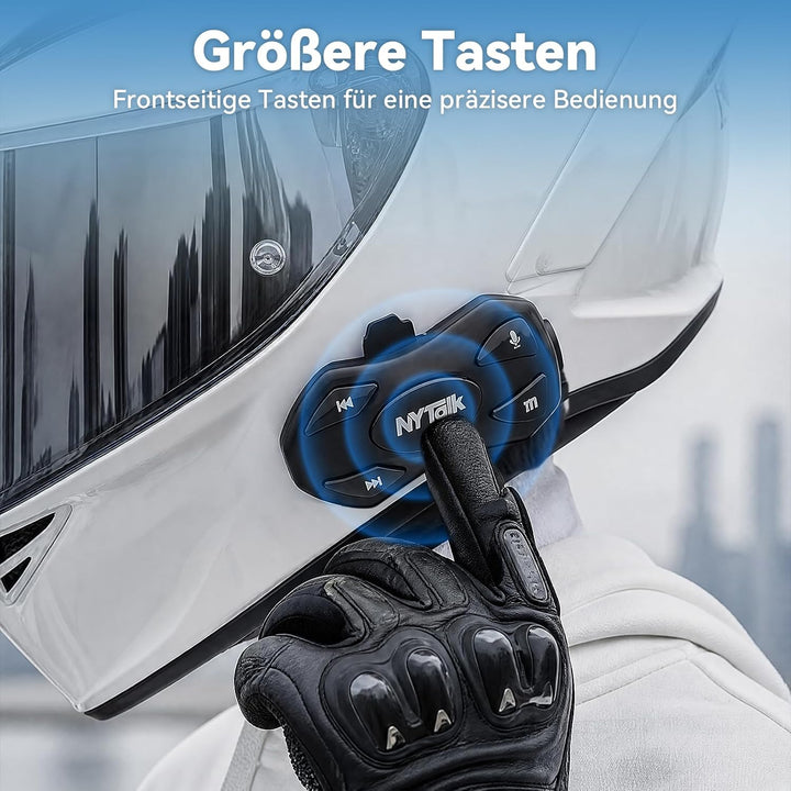 N2 Motorrad Intercom Bluetooth 5.4, 1000m Kommunikation für 2 Fahrer N2 Doppelpack, N2 Doppelpack