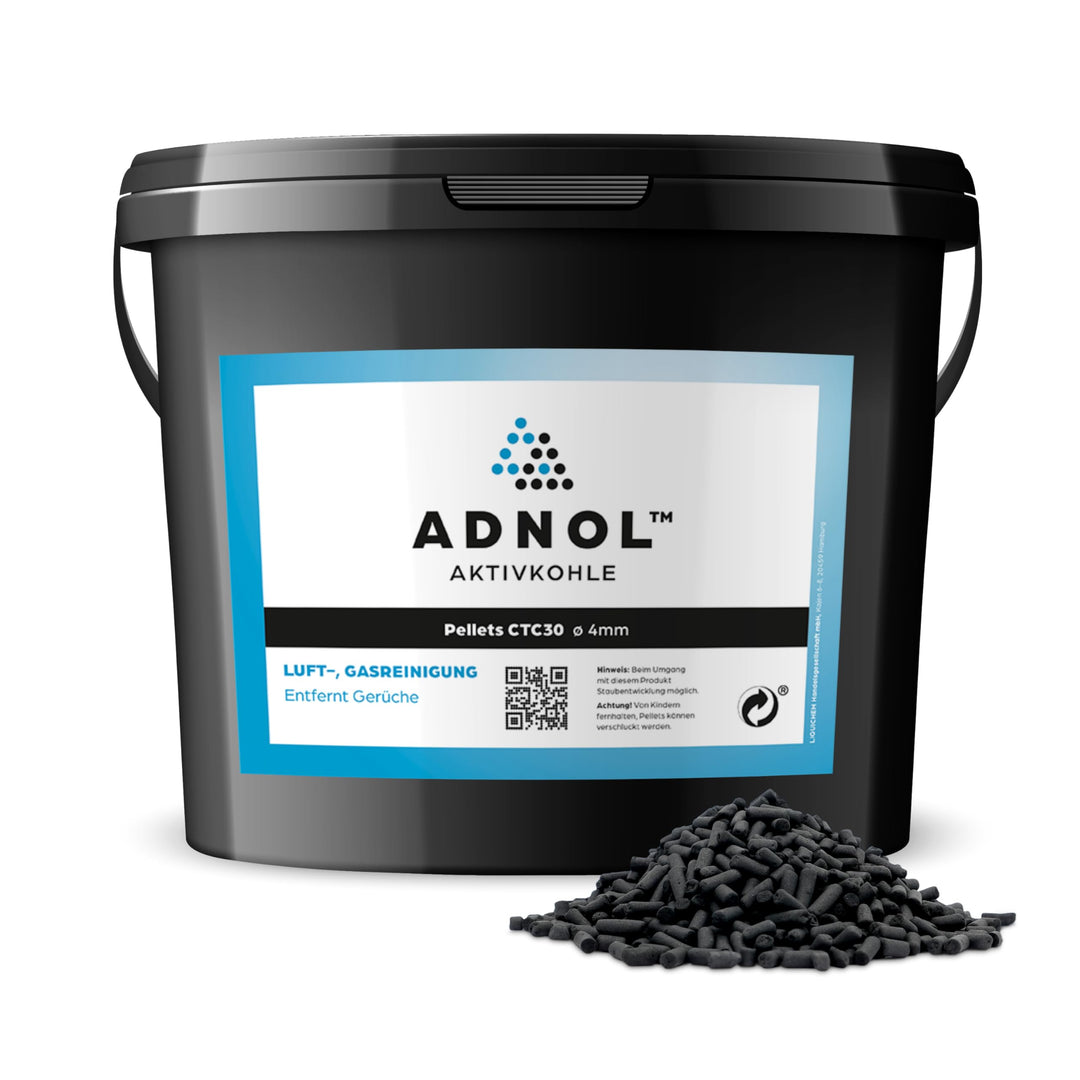 ADNOL® Aktivkohle Pellets 20 Liter aus Steinkohle für Luftreinigung sowie Gasreinigung z.B. für Duns