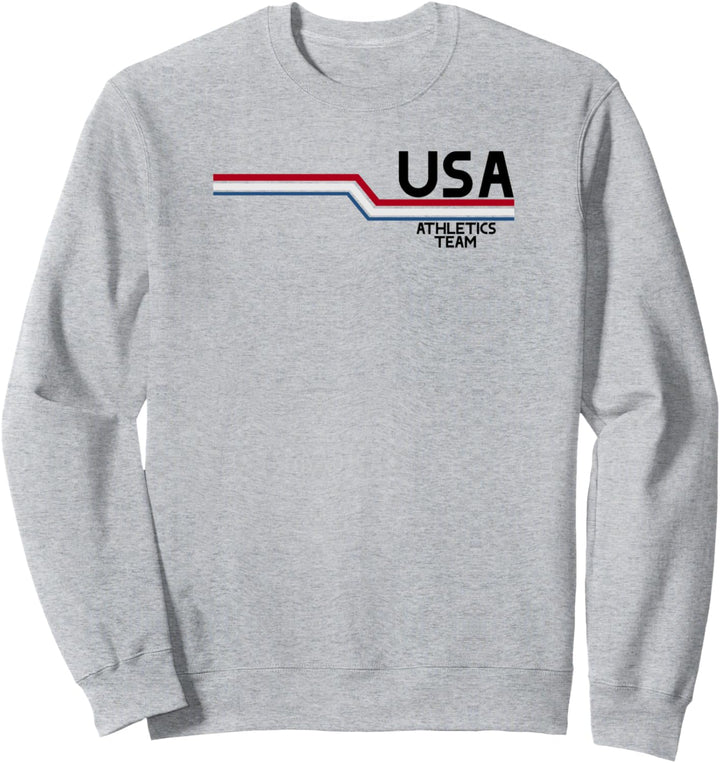 Trendy USA Athletics Team Red White Blue Stripes Sweatshirt