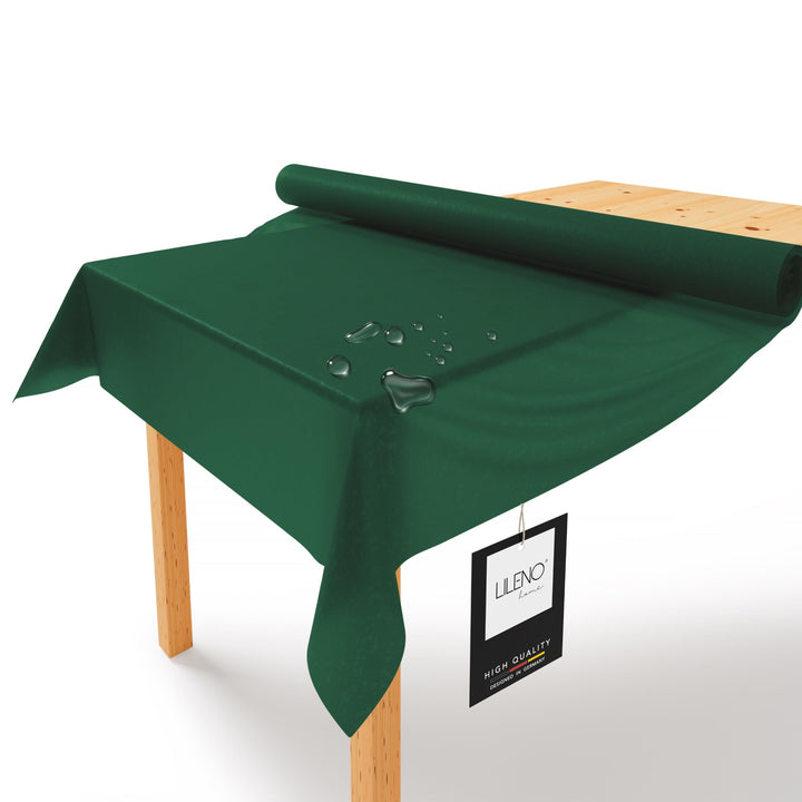 LILENO HOME Tischdeckenrolle 1,10 x 25 m - Tischdecke Grün aus Vlies - Stoffähnlich, abwaschbare Tis