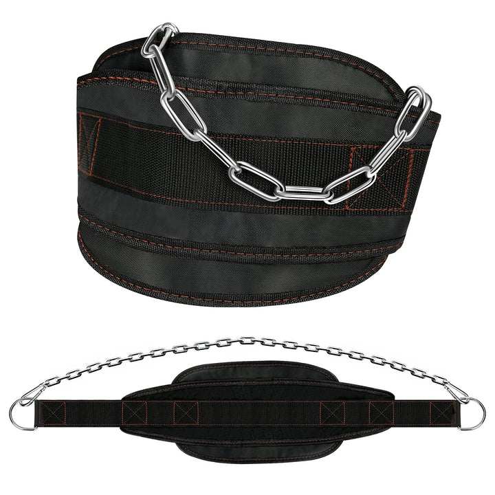 Multifunktionaler verstellbarer Fitness Dip Gürtel mit Eisenkette Gym Fitness Rücken Taille Unterstü
