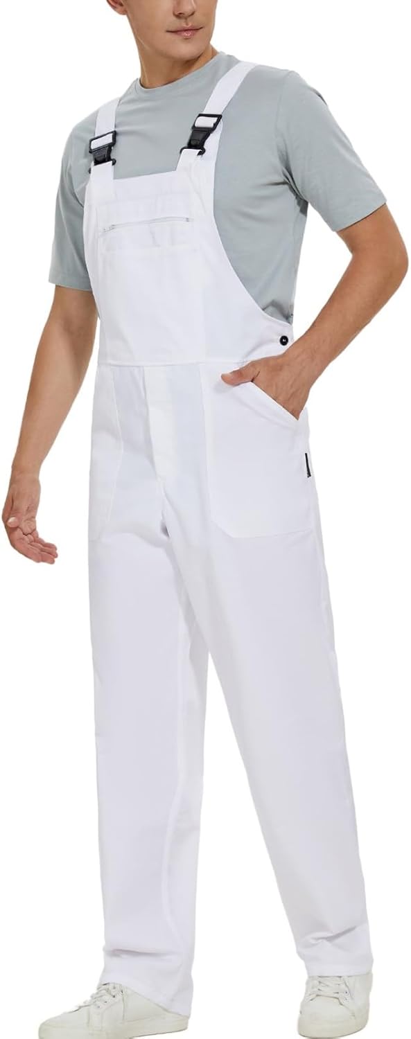 WORK IDEA Arbeits-Latzhose für Männer Multi Pocket Technology Herren Arbeitslatzhose XXL Weiss, XXL