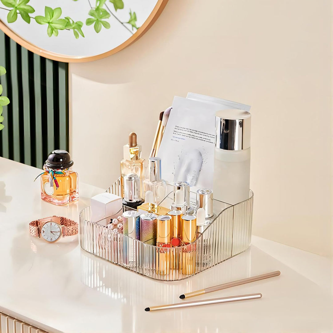 DASITON Make up Organizer,Kosmetik Organizer mit 8 Fächern,Acryl Kosmetik Aufbewahrung mit Grosser K