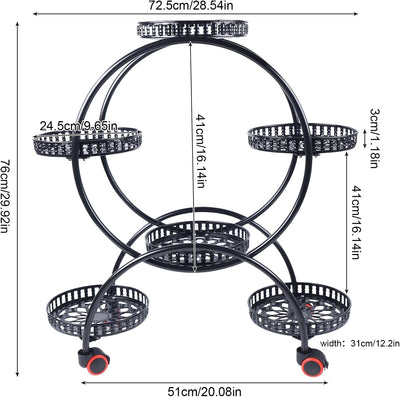 Taozhiyy 6 Tier Metall Blumenregal/Pflanzenregal/Blumenständer, Mehrstöckig Pflanzenständer, Outdoor