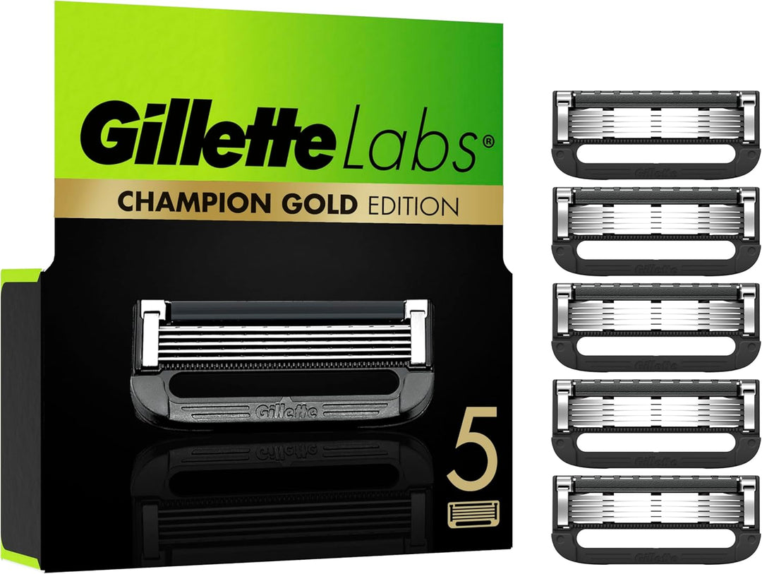 Gillette Labs Champion Gold Edition Ersatzklingen, Kompatibel Mit Gillette Labs Rasierer Mit Reinigu