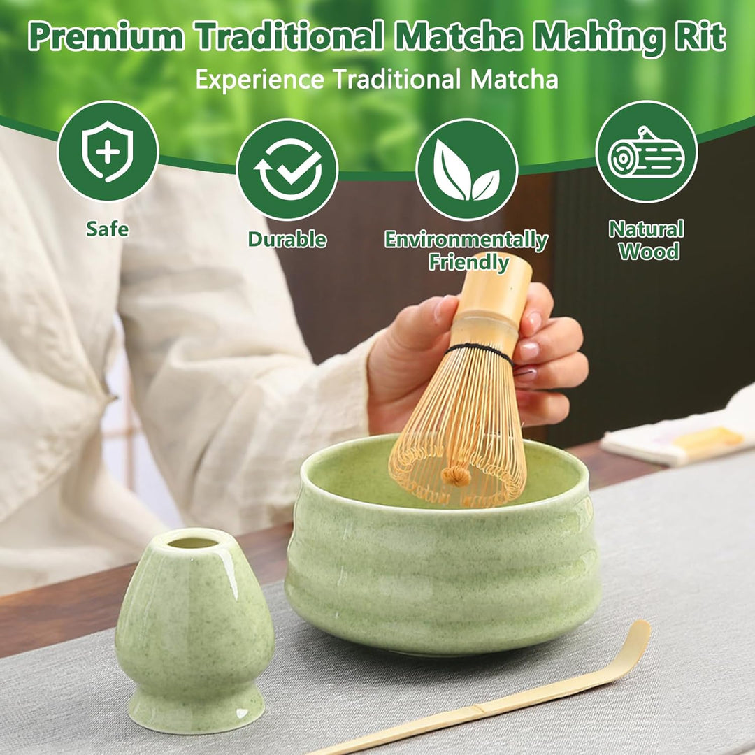 Matcha Set, 8 Stück Matcha Besen Set, Matcha Tea Set,Stylisches Matcha Set, Matcha Schale, Chasen, M